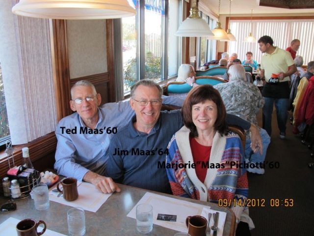 Ted Maas, Jim Maas, and Margo Maas Pichotta at Blackshirt Breakfast Group