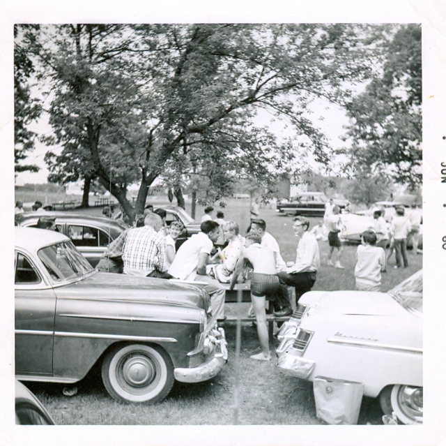 The following 13 black & white pictures are from our class picnic at Silver Lake