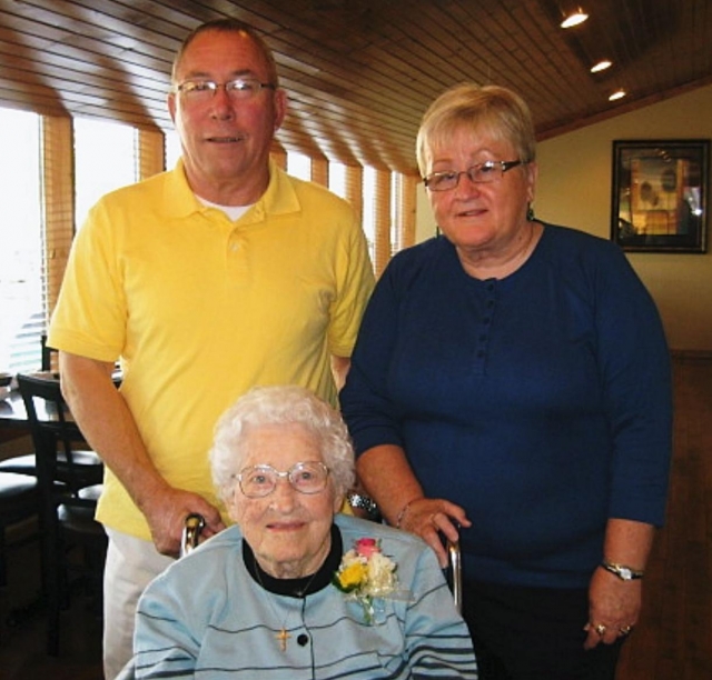 Jeri Stiles and her husband Larry -  at her mom, Christines, 101st birthday - September 20,2009