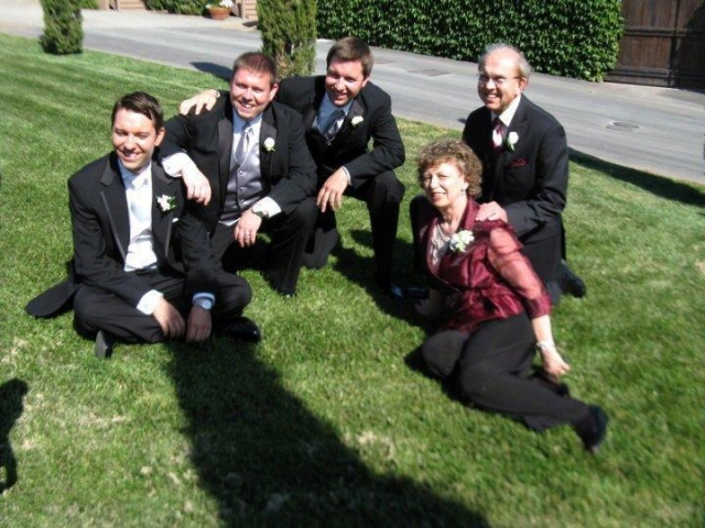 Katherine Robinson (Zimdars) and family at a sons weding