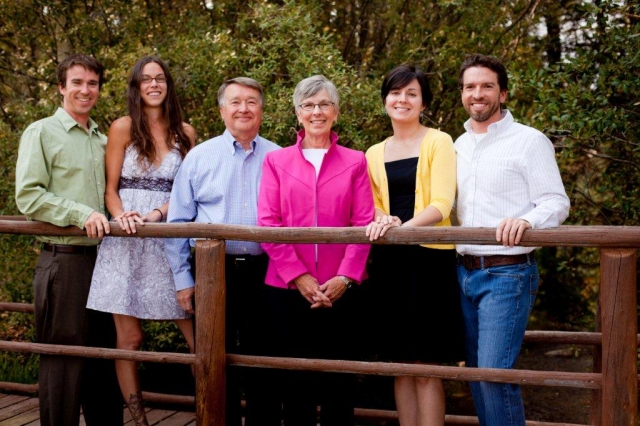 Menzel family, taken on occasion of Bruces 70th bday.  Couples are from L to R: son Erich & wife Amy; Bruce & wife Ferol; son Evan & fiancee Jamie.