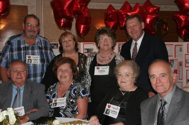 Front:  Dave Greenwald & Kathleen Matthews Greenwald, Carol Krueger and Tom Putz.  Back: Lee & Sandy Mehciz with Carol and Allen Garrett         