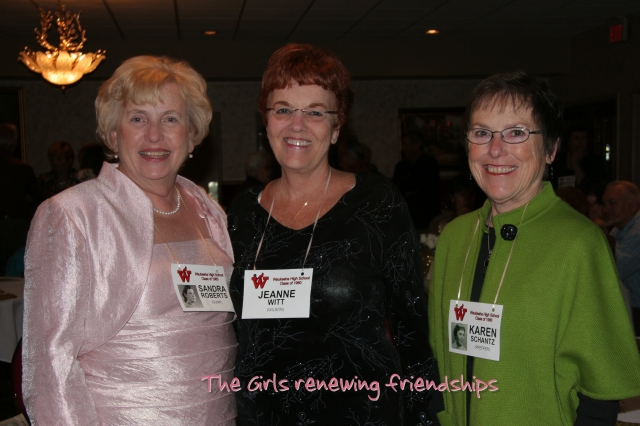 Sandra (Roberts) Gump, Jeanine (Witt) Wilson and Karen (Schantz) Pfeffer