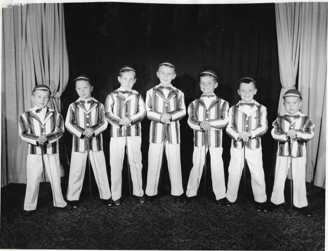 The Menzel Archives yielded the attached image of a featured troupe in the 1949 Spring Varieties of the Magers School Of Dancing.  From L to R, the performers are Lynn Yatzeck WHS61, Duncan Henrikson ?, Tom Lemke WHS58, Jim Funk WHS59, Butch Howe SJMA60?,